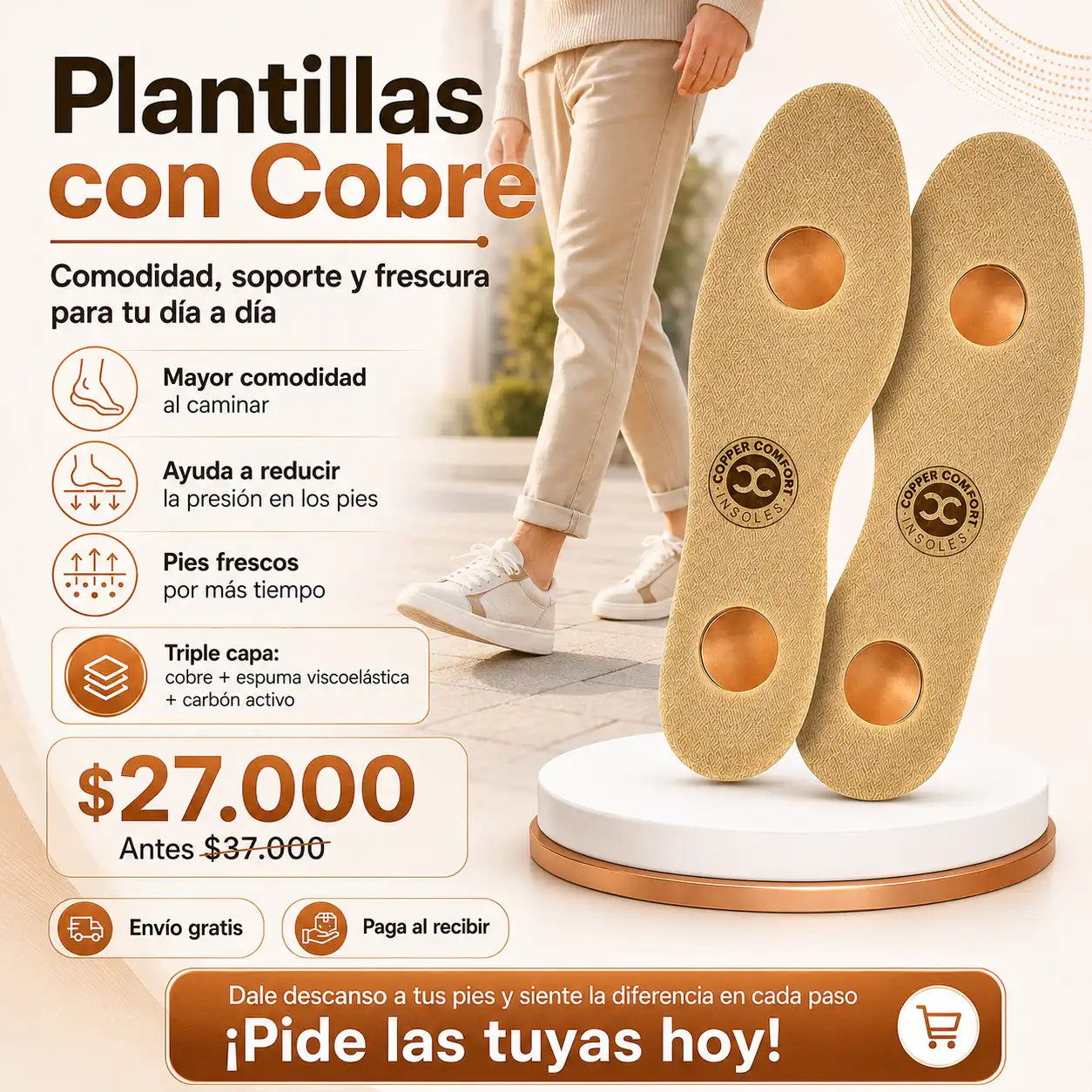 Plantillas con Cobre, Copper Comfort